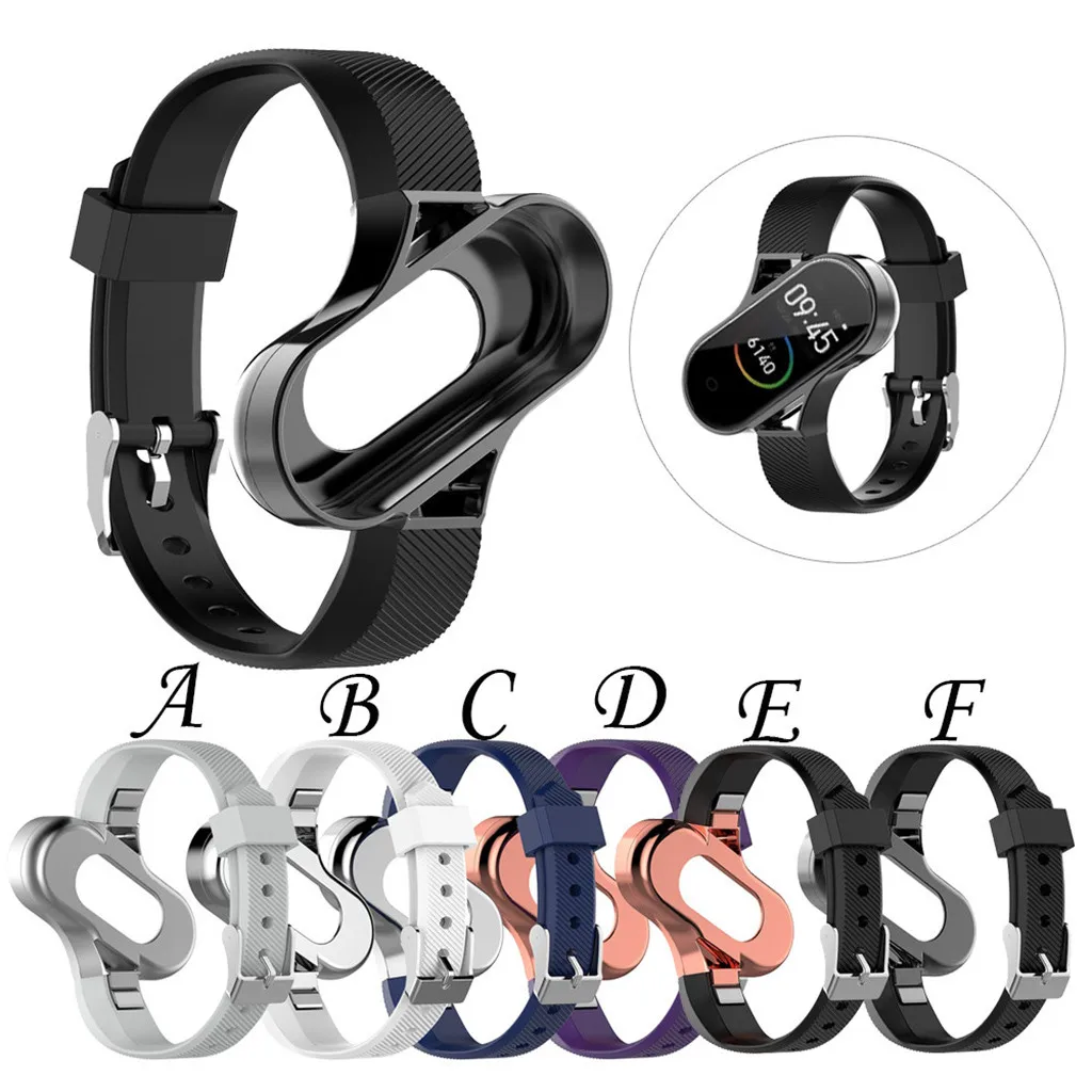 Легкий силиконовый браслет для Xiaomi Mi Band 4 причудливый циферблат Рамка Стиль наклонная линия текстура ремешок аксессуары для часов