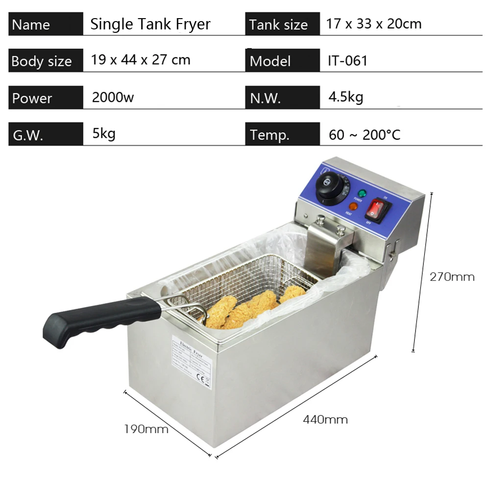 ITOP Коммерческая фритюрница одиночные танки электрическая машина для жарки