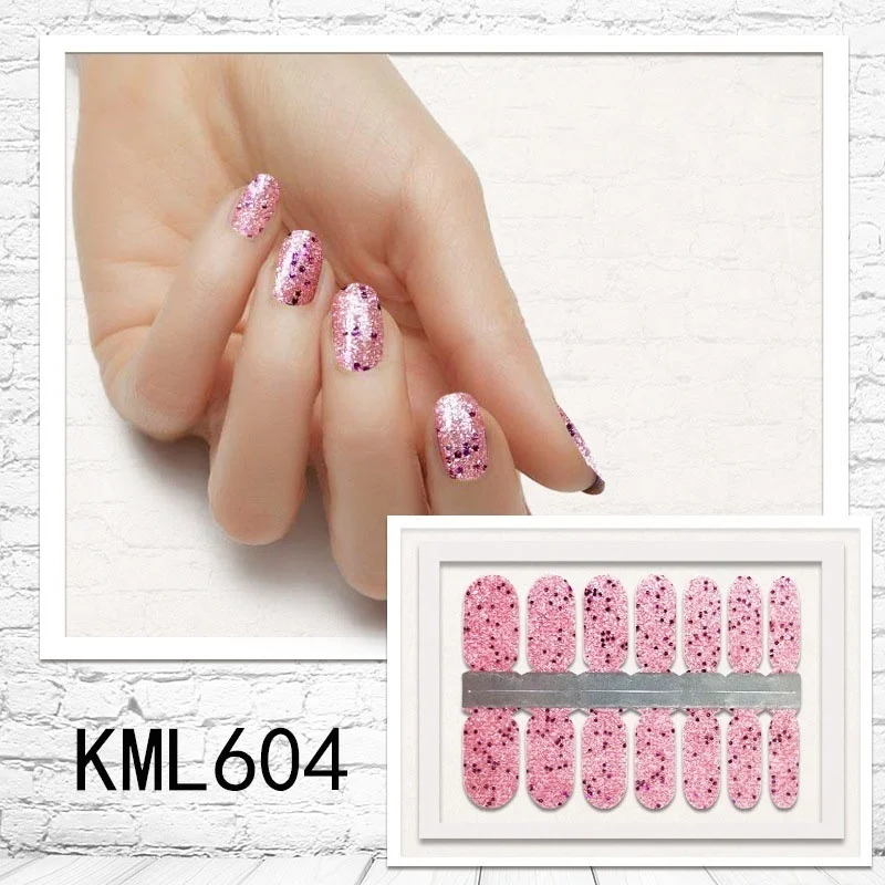 KML604 LADY KINDOM beauty DIY патч для ногтей самоклеющиеся наклейки для ногтей градиентный цвет наклейки-лак для ногтей водонепроницаемые полоски для ногтей - Цвет: KML604