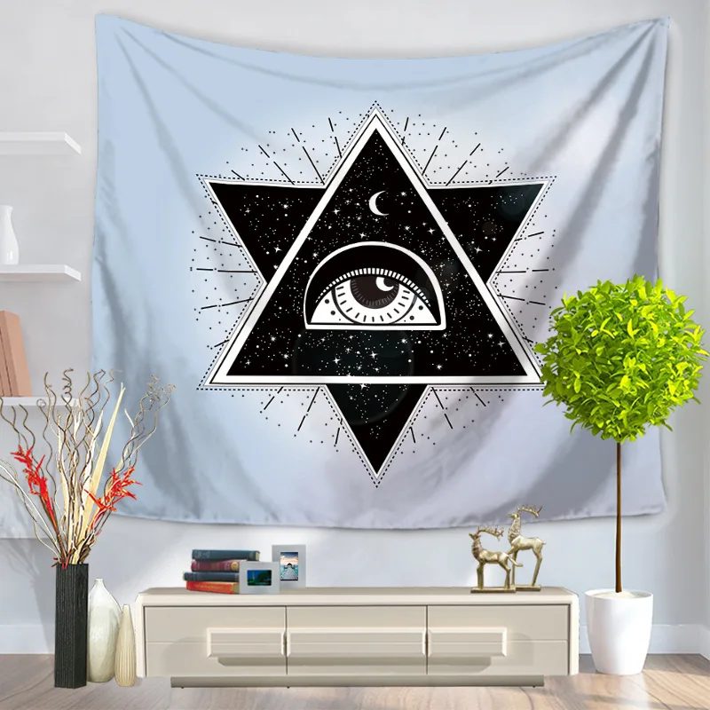 МАНДАЛА ГОБЕЛЕН 200 см полиэстер Гобелены с изображением глаз йога коврик