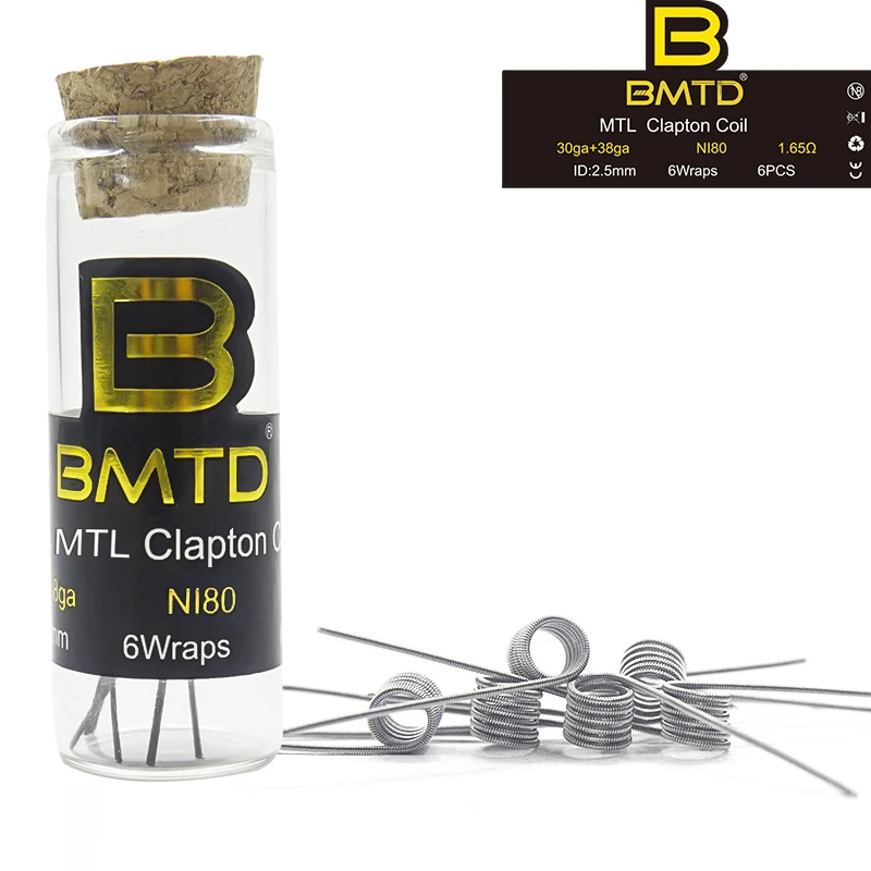 NI80-clapton-1.65ohm Сверхтонкий DIY MTL Предварительно Построенная катушка Ni80/A1/SS316L Плавленая катушка clapton mtl для manta RTA TANK/RDA/RDTA - Цвет: NI80-clapton-1.65ohm