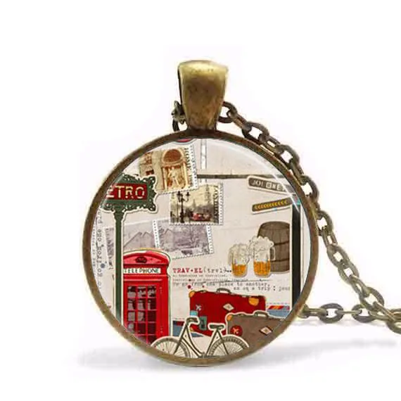 Подвеска Путешествие ожерелье красная телефонная будка Лондон Англия
