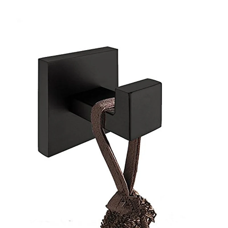 4 шт. набор для ванной из нержавеющей стали черный халат крючки полотенце кольцо