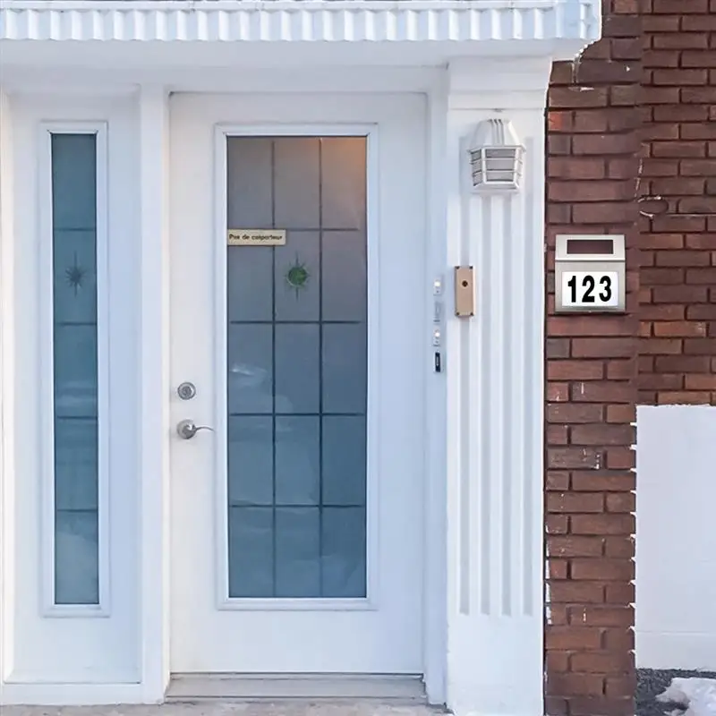 Солнечные номер табличка с цифрами лампы 2 светодиодный световой знак House Hotel двери адрес налет Водонепроницаемый IP44 для домашнего освещения знак