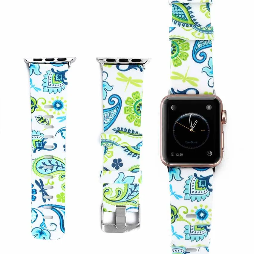 Мягкий силиконовый ремешок для наручных часов Apple Watch серии 1/2/3/4 iWatch 38 мм 42 40 44