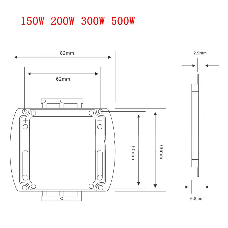 Встроенный источник света светодиодный ная лампа высокой мощности 100 Вт 150 300 500