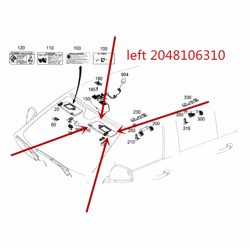 2048106310/210 автомобильный солнцезащитный козырек класса E W212 E200 E260 E300 E320Lmer ced es be nz2013