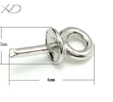 Genuine Silver Findings,100pcs solid sterling silver pendant Clasp Bails 3*6 mm.silver 925 jewerly findings