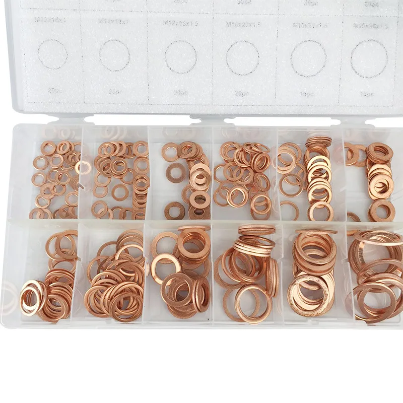 Бесплатная доставка 280 шт. набор медных колец для прокладки плоских шайб