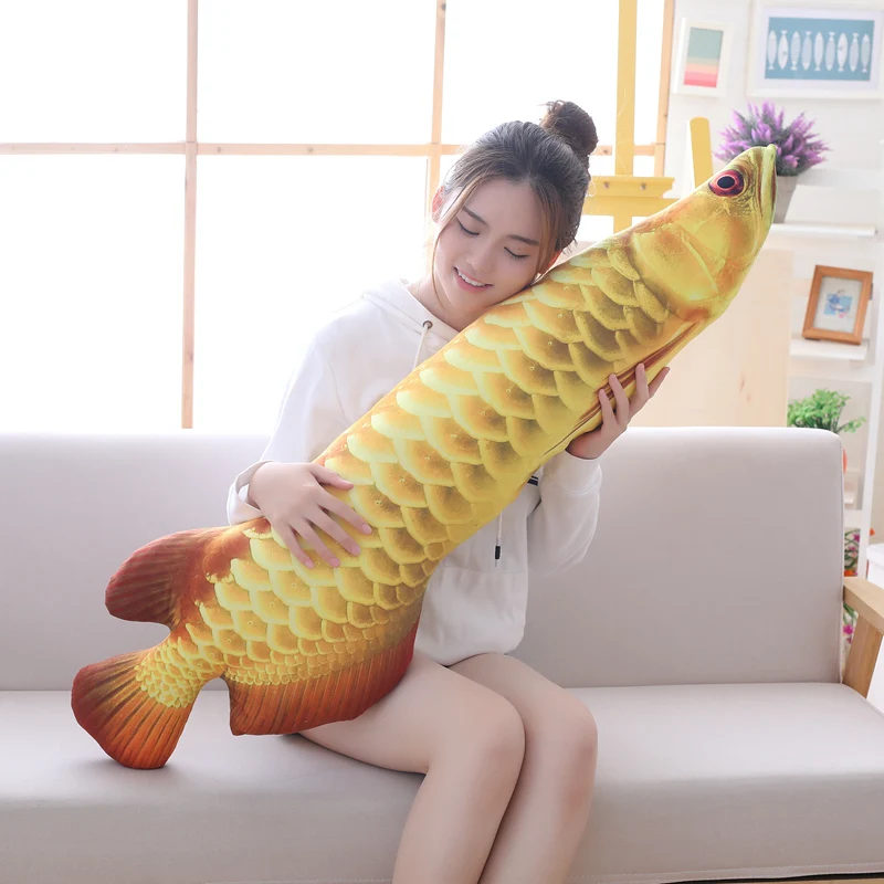 

70cm/90cm/120cm Soft Arowana Plush Toy Pillow Cushion Sofa Decoration Pillow Stuffed Toys Children Toys Gifts Home Decor