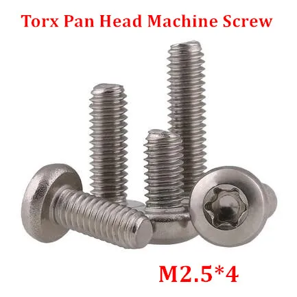 

200pcs M2.5*4 Torx Pan Head Machine Screw 304 stainless steel torx button screws