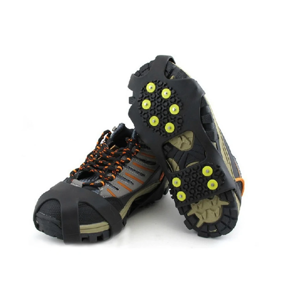 ZK30 Drop Ship 10 Stud Universal Ice Grips Snow Shoe Spikes Cleats Crampons Winter Climbing Safety Tool Anti Slip Shoes Cover