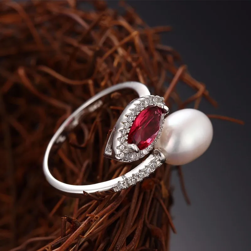 trendy 8-9mm water drop natural pearl rings for women gift and high luster AAAA freshwater adjustable ring cpr039 | Украшения и