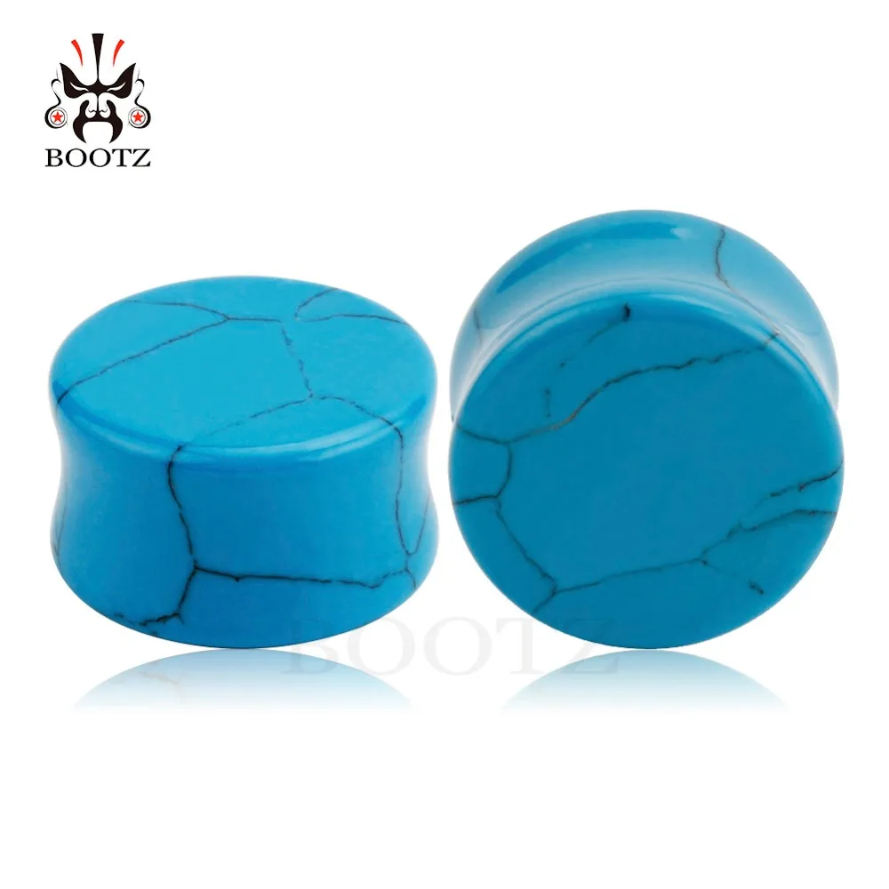 Wholesale Price Fashion Blue Stone Ear Plugs Tunnels Piercing Body Jewelry Earring Gauges Expanders Stretchers 32PCS | Украшения и
