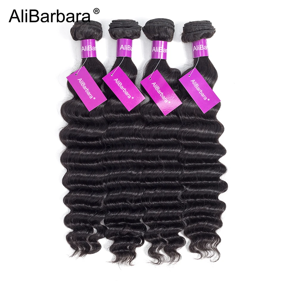 Волосы AliBarbara малазийские свободные глубокие волосы 4 пряди 100% натуральные Remy 8 28