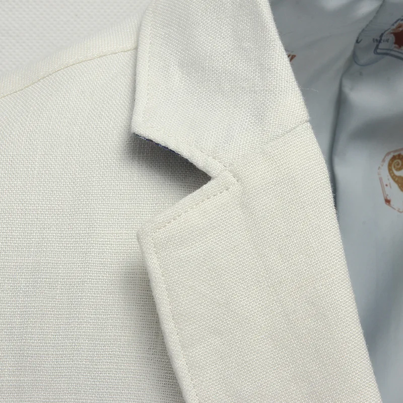 

New Arrival Spring And Autumn Linen White Casual Fashion Single Thin Blazers Men Suits Mens Size M L XL XXL XXXL