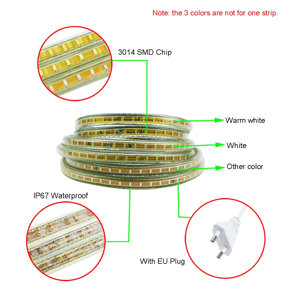 Светодиодная лента 3014 SMD 220 В перем. Тока 1 25 м 120 светодиодов/м|3014 led strip|led stripled strip