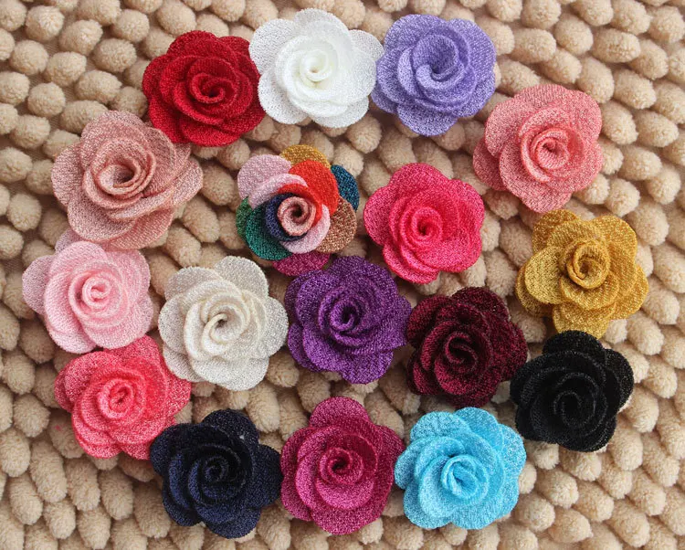 Мини-цветы из мешковины цветок ткани розетки сделай сам аксессуары для волос