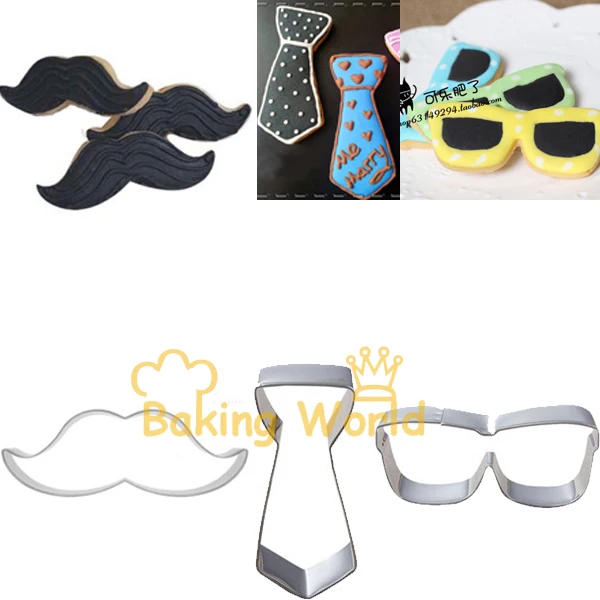 10 шт. очки для галстука резак из нержавеющей стали усы печенья форма мастики