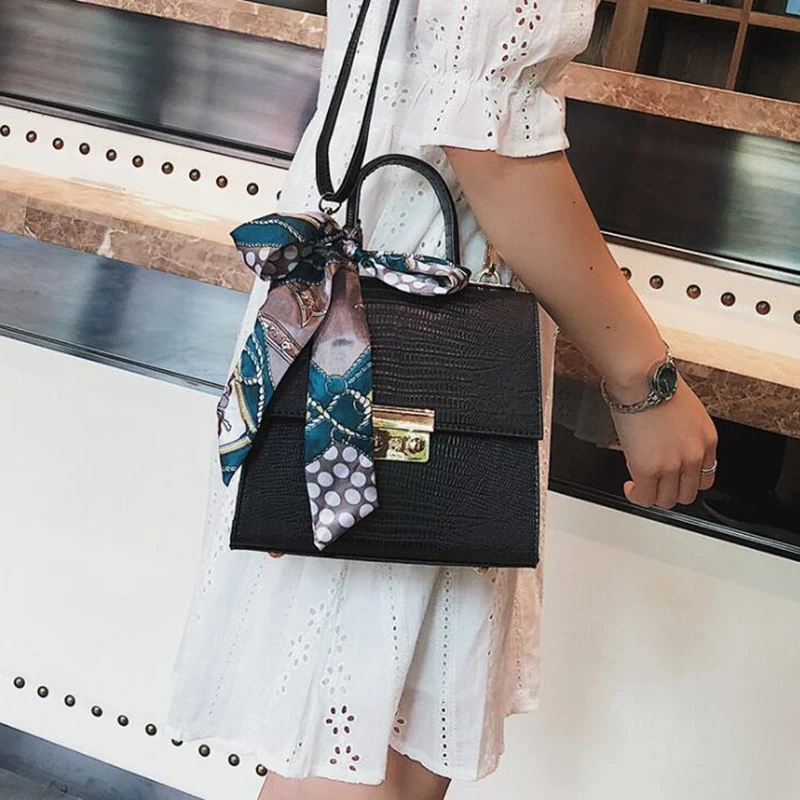 Модная женская дизайнерская сумка с бантом портативная квадратная из