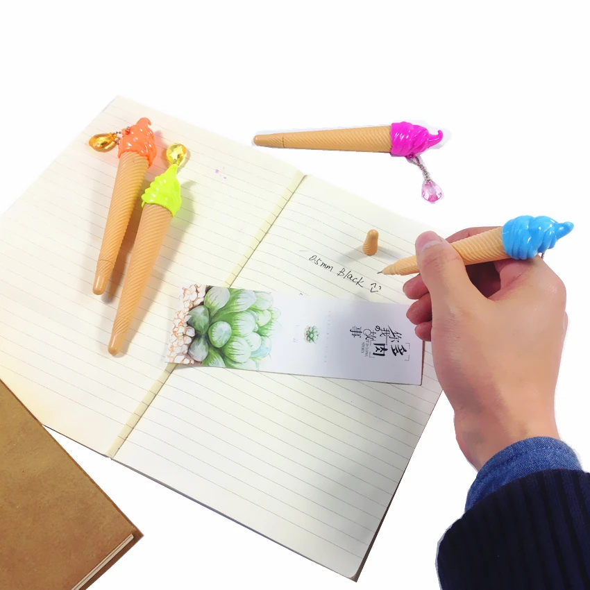 12 шт./лот модная цветная гелевая ручка с мороженым и черными чернилами офисные