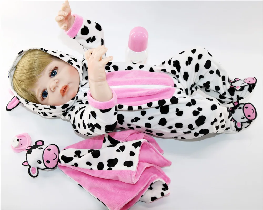 Bebes reborn 23 &quot57 см полностью силиконовый винил baby girl куклы блонд парик может