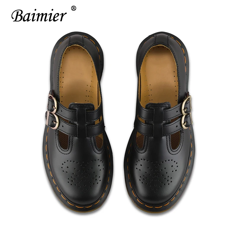 Baimier/Винтажные женские туфли оксфорды в английском стиле с закругленным носком