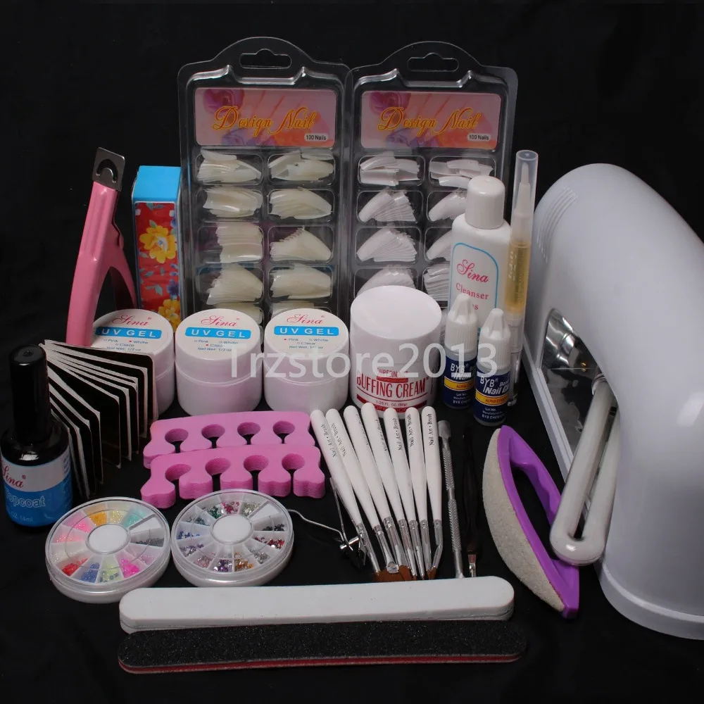 Набор инструментов для дизайна ногтей Hot Pro УФ-гель инструмент УФ-лампа кисть