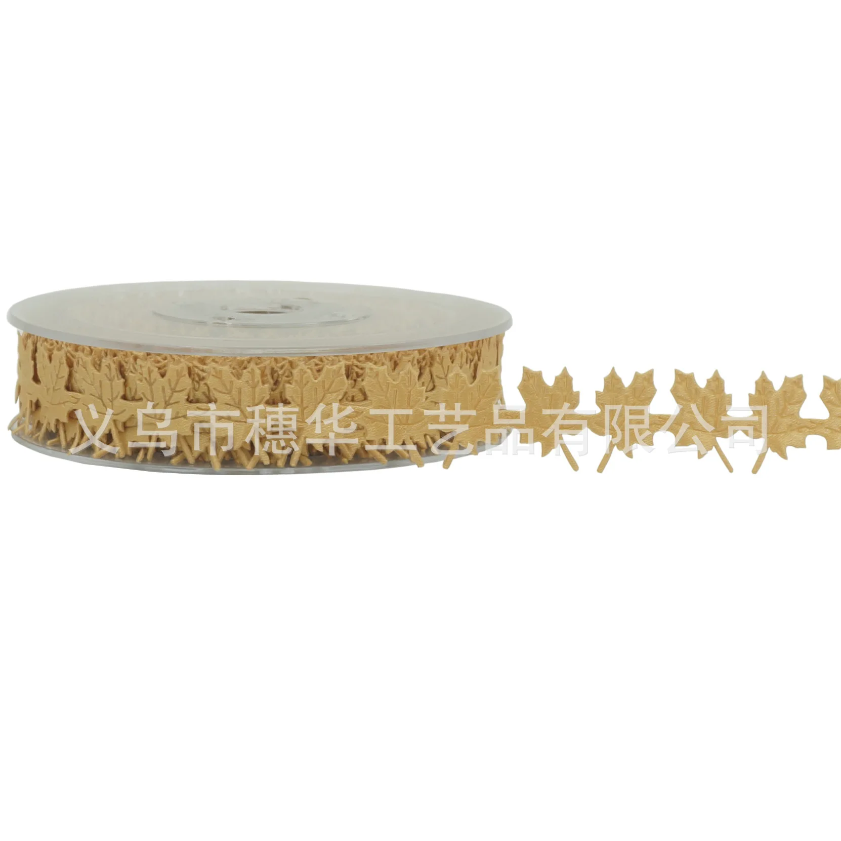 

2cm 15yards ultrasonic pressed maple leaves ribbon tape for handcraft supplies Christmas Party Supplies