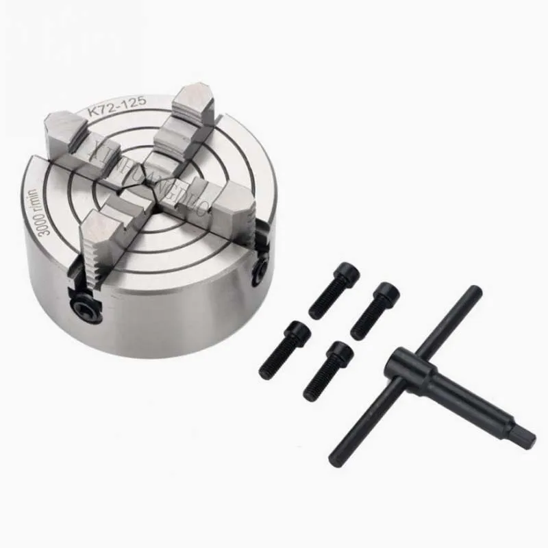 K72 125 ручной токарный станок Chuck 4 Челюсти 5 ''с ЧПУ M8 четыре челюсти с