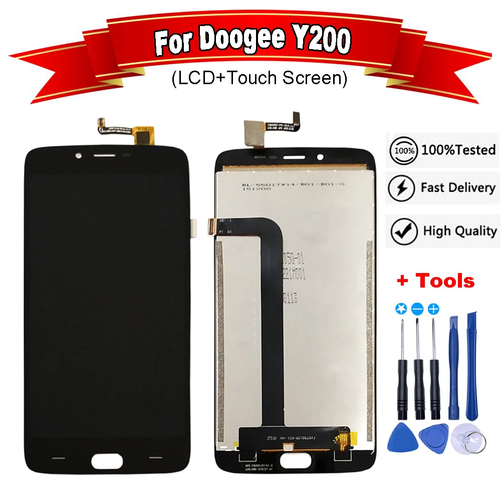 5 &quotдюймов Для Doogee Y200 ЖК монитор и сенсорный экран 100% новый 1280X720 дигитайзер