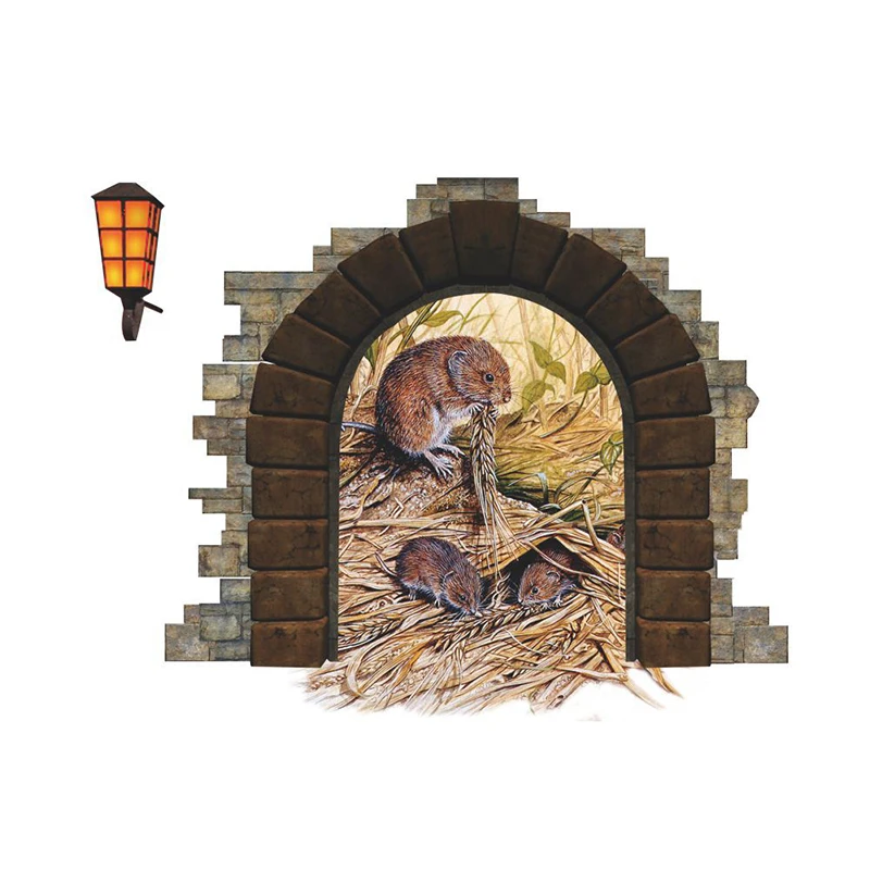 2 шт. милые маленькие мышь Наклейка на стену наклейки в гостиную спальню