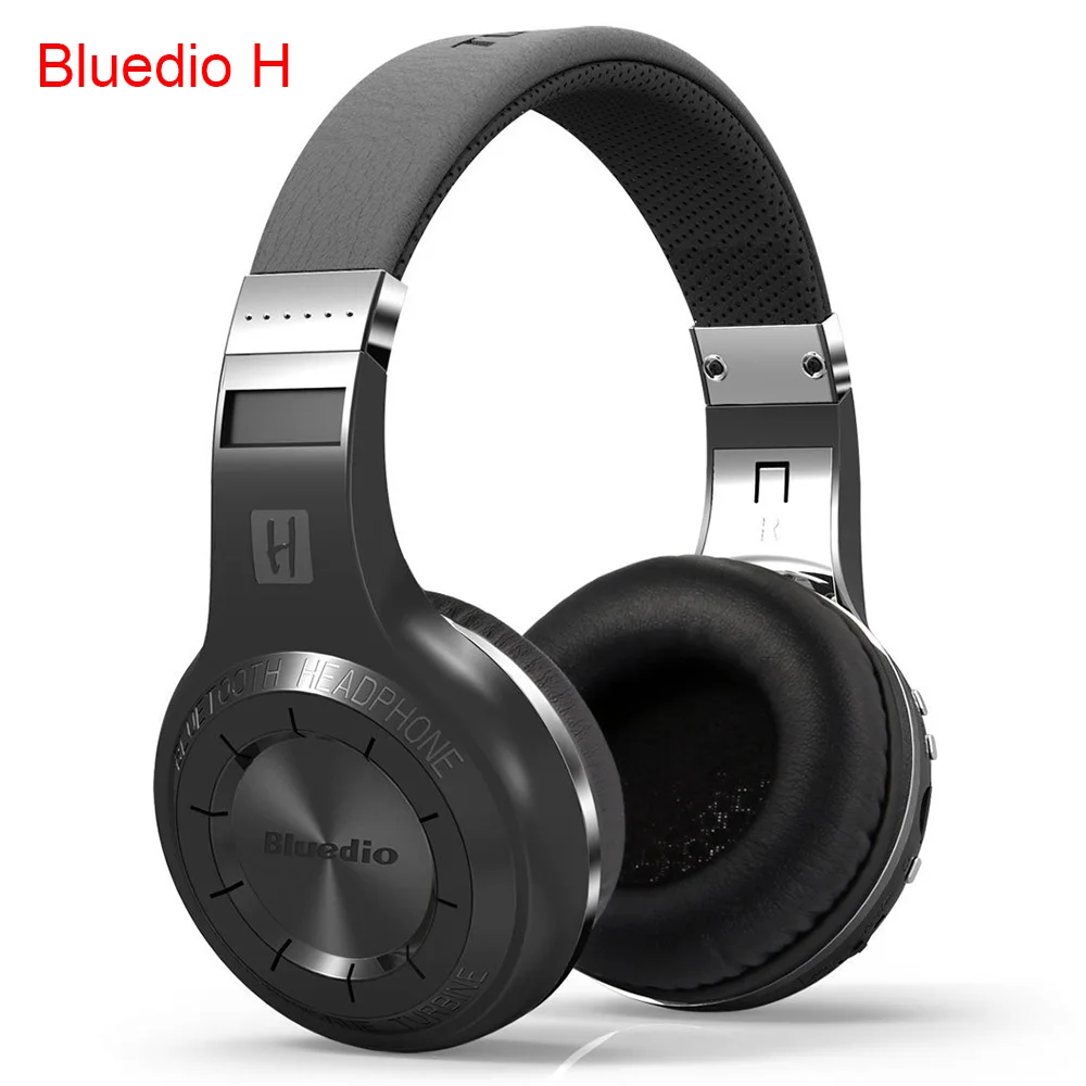 H - Black Bluedio H+ беспроводная гарнитура Bluetooth наушники FM радио TF карта AUX воспроизведение супер бас стерео звук - Цвет: H - Black