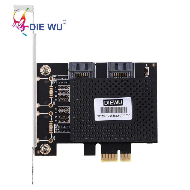 DIEWU PCIE к 3 0 SATA карта с 2 портами плата PCI Express порты расширительного