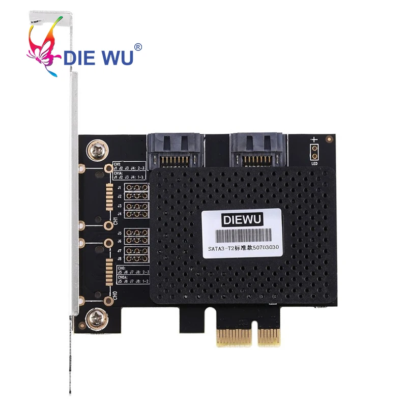 DIEWU PCIE к 3 0 SATA карта с 2 портами плата PCI Express порты расширительного контроллера
