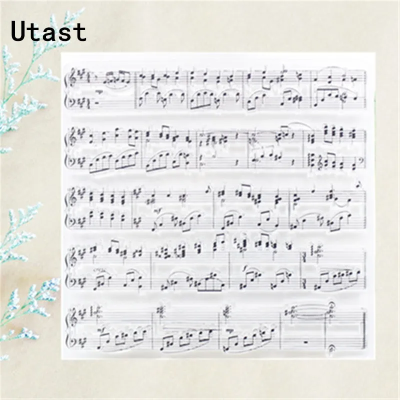 Прозрачные силиконовые штампы для музыкальной оценки прозрачный резиновый