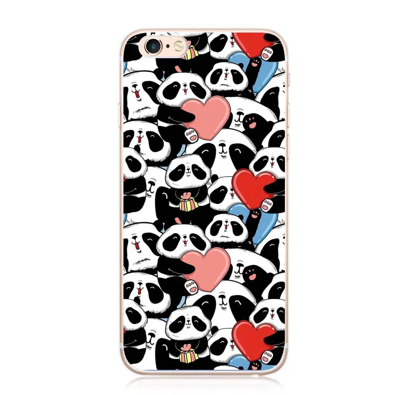 Модный прозрачный силиконовый чехол с пандой для iPhone 5 s SE 6 7 Plus s|cover for iphone|cover iphone