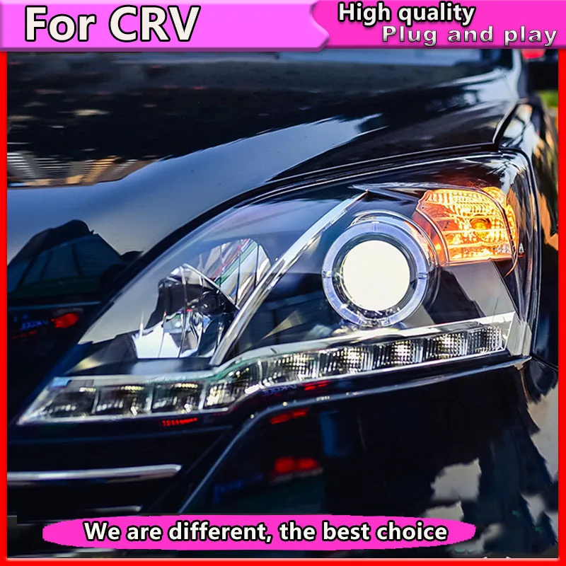 Автомобильный Стайлинг для Honda CRV фары 2007-2011 светодиодные с ангельским глазом DRL