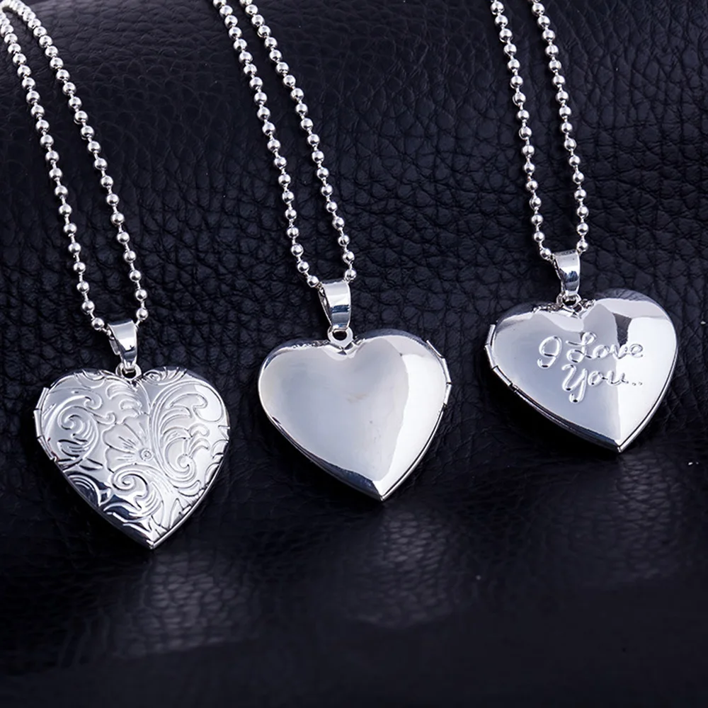 Серебряный Цвет любовный сердечный медальон кулоны из нержавеющей стали для