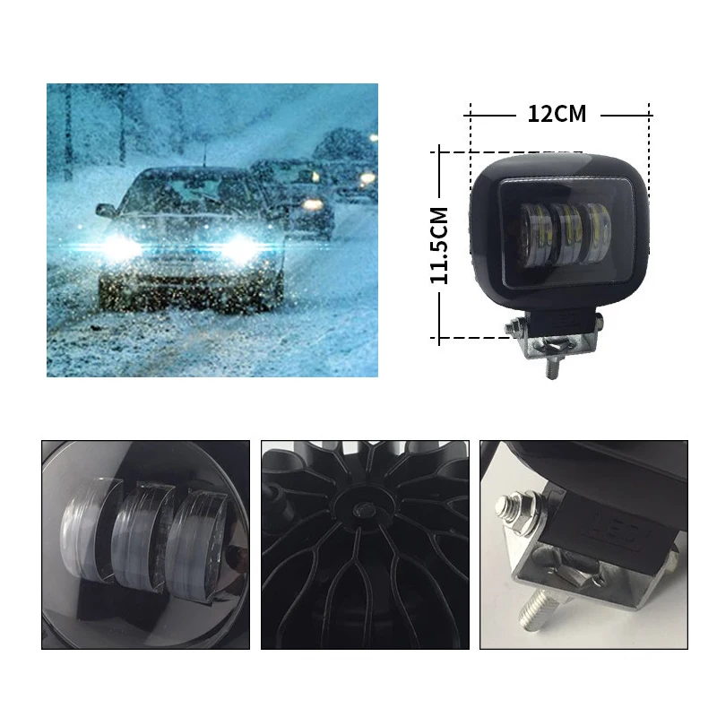 

1Pair motorbike 12V 50W headlamp Mot 6500K white lighting auxiliary working lights Motorbikes fog lamp Motorcycle LED headlight