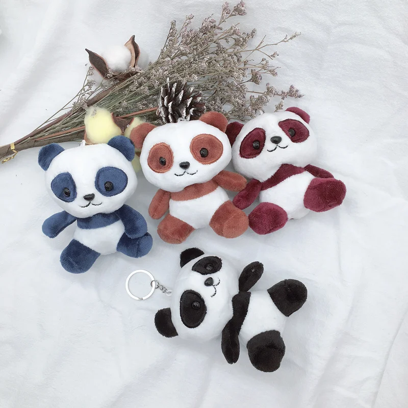 

1 шт. симпатичные панды животные куклы 10 см детские плюшевые игрушки брелок панда кольцо детской елки Рождественский подарок