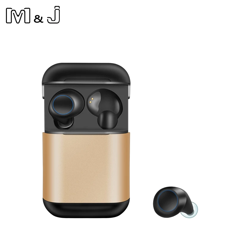 Золотой M& J Bluetooth 5,0 наушники настоящие беспроводные наушники TWS спортивные стерео наушники IPX5 водонепроницаемые наушники для Xiaomi - Цвет: Золотой