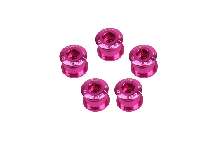 pink 5pcs Litepro одиночный шатун винт 5 шт. кольцо цепи велосипеда болт колеса дорога MTB велосипедные винты для дисков шатун со звездами для велосипеда запчасти для велосипеда - Цвет: pink 5pcs
