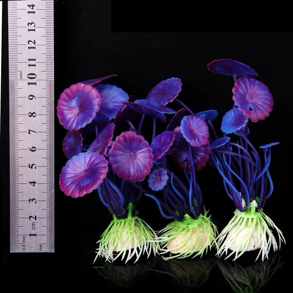 3 шт. рыбы в аквариуме растения аквариумные украшения фиолетовый|aquarium decoration|plant