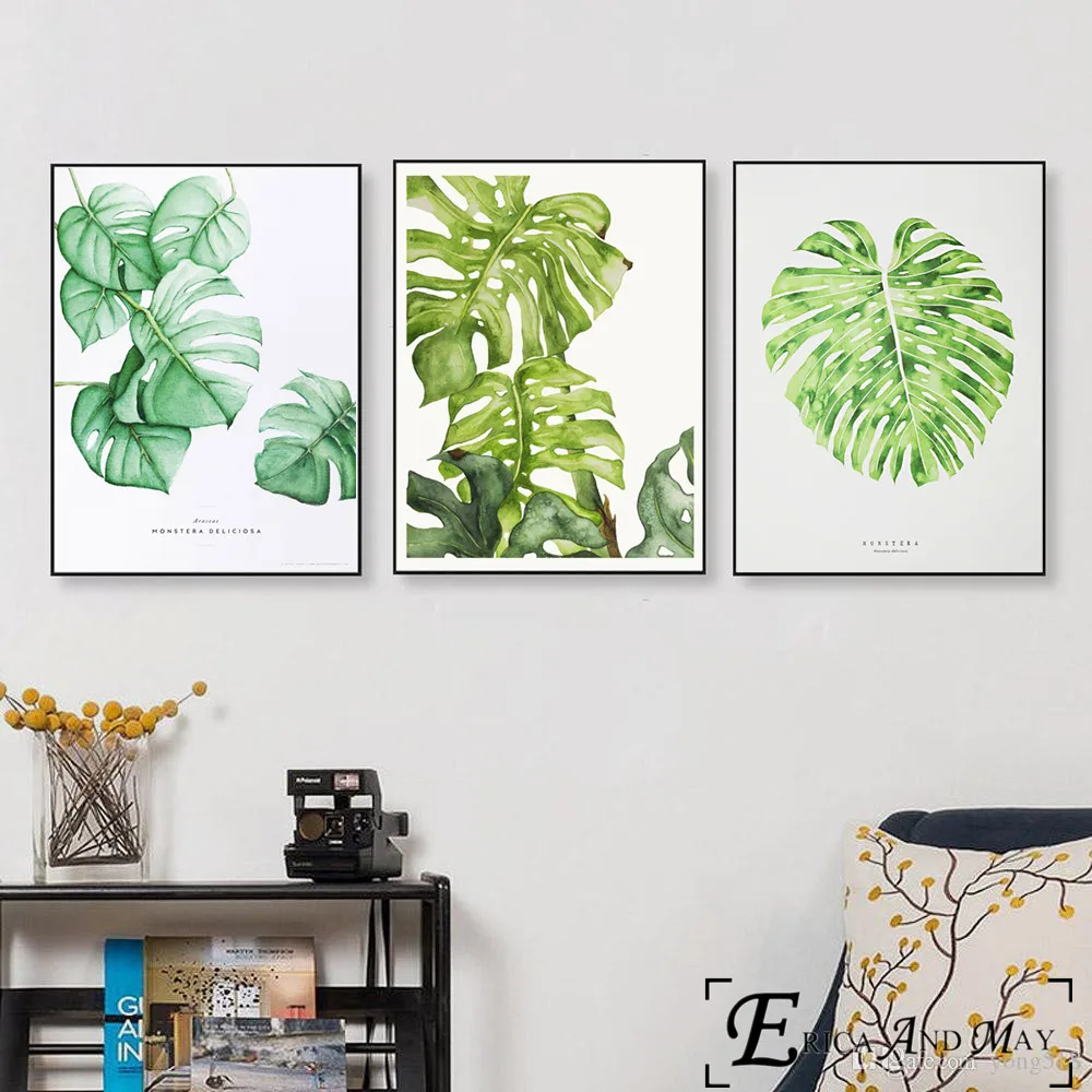 

Tropical Plants Monstera Nordic Canvas Prints Modern Painting Posters Wall Art Pictures For Living Room Decoration No Frame