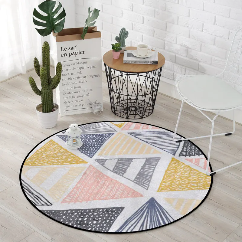 

Europe Modern Round Carpets For Living Room Computer Chair Area Rug Home Entrance/Hallway Doormat Kids Play Tent Floor Mats