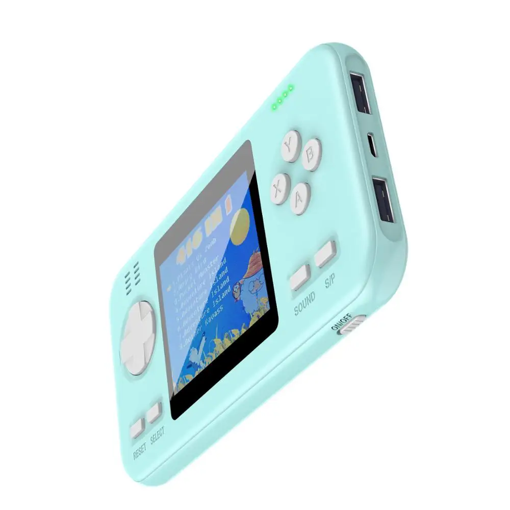 sky blue Встроенный 416 игр wth 8000 мАч аккумулятор банк питания ретро видео портативная игровая консоль 2,8 дюймов цветной ЖК-игровой плеер - Цвет: sky blue