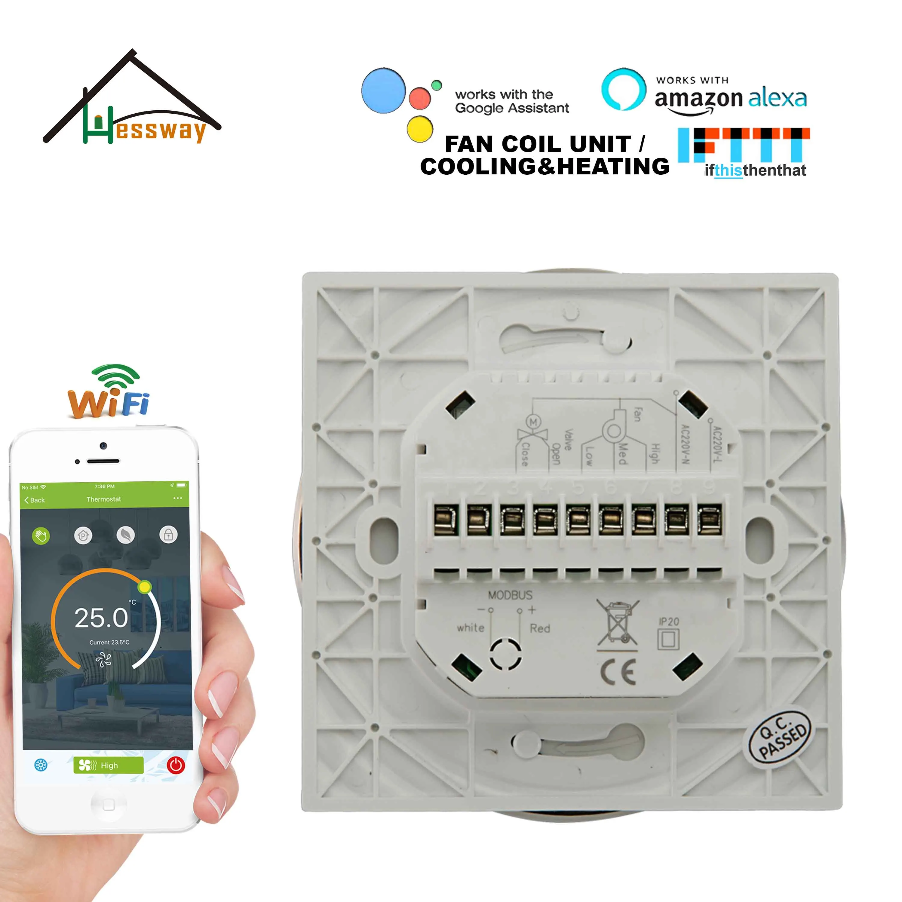 Термостат HESSWAY TUYA с Wi Fi контроллер для обогрева 2p 4 труб|Умная система управления