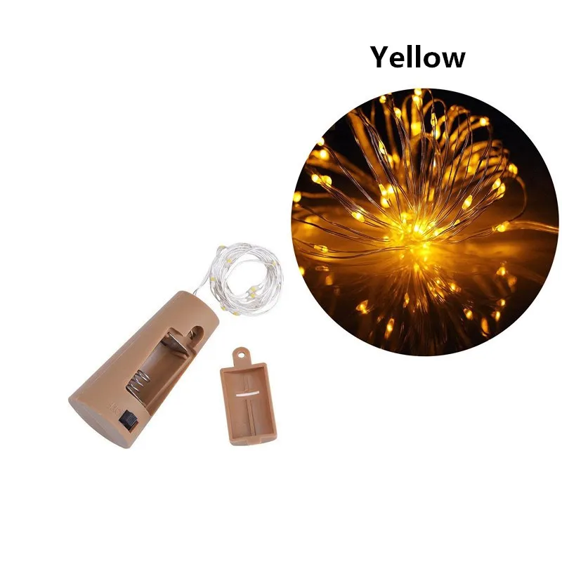 Yellow 10 20 30LED светильники в форме винных бутылок из пробки в форме гирлянды поделки РОЖДЕСТВЕНСКИЕ Гирлянды для вечерние Хэллоуин свадебные декорации - Испускаемый цвет: Yellow
