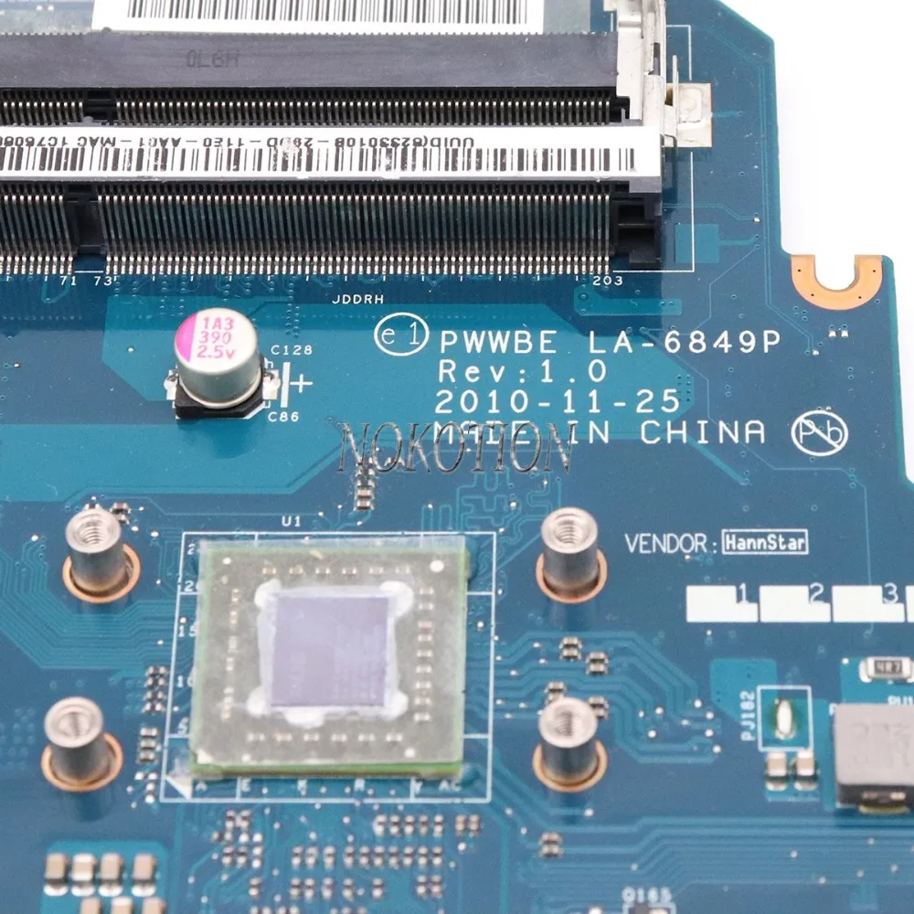 NOKOTION материнская плата для ноутбука Toshiba Satellite C660D PWWBE LA-6849P K000115140 K000128540 основная
